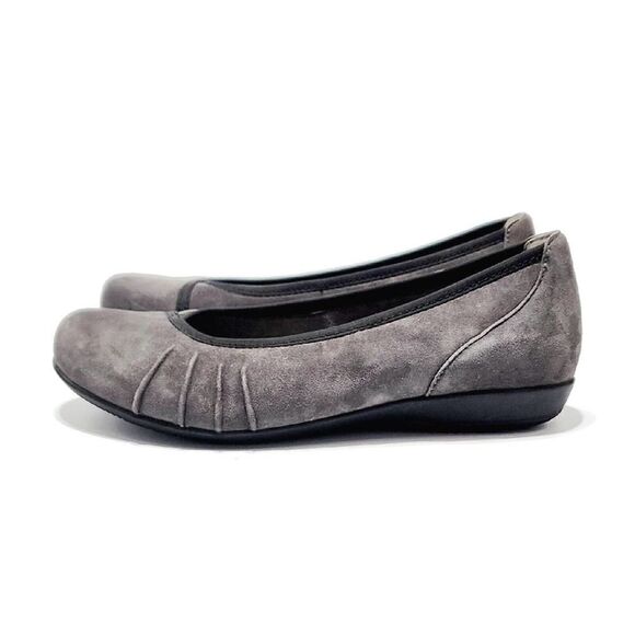 Earth Alder Derby New Suede 7.5 Round Toe Comfort Ballet Flats Dark Slate Gray - Picture 7 of 10